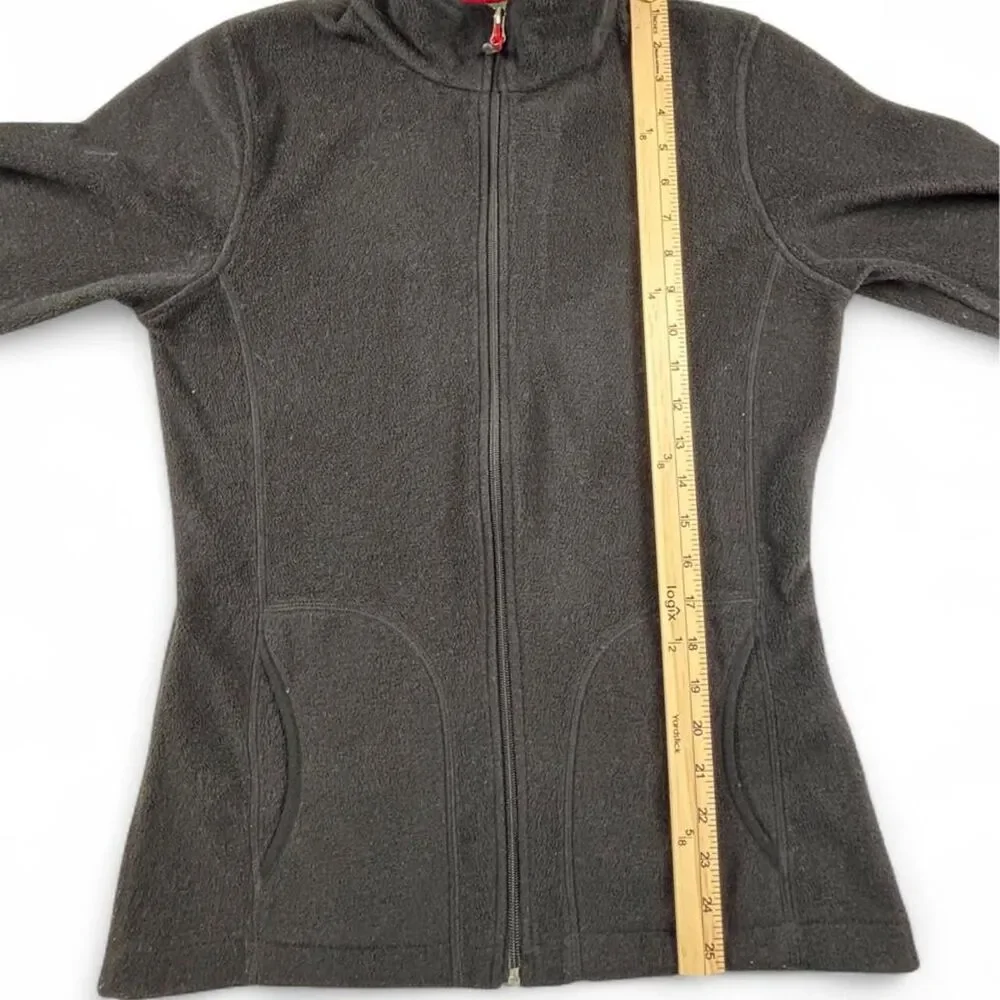 Woolrich Black Fleece Zip Up Jacket Women’s Small Outdoor Cozy Layer